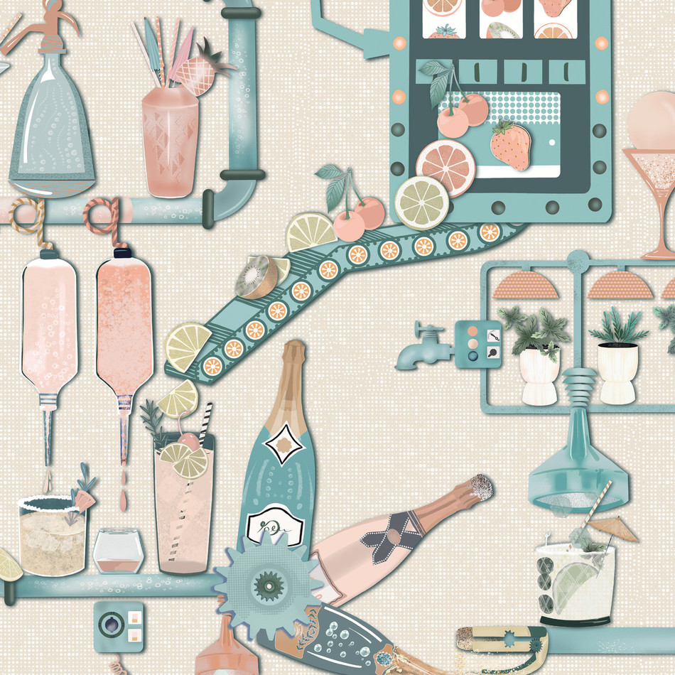 BMGI006/05B Liquid Lab Summer Breeze Wallpaper by Brand McKenzie