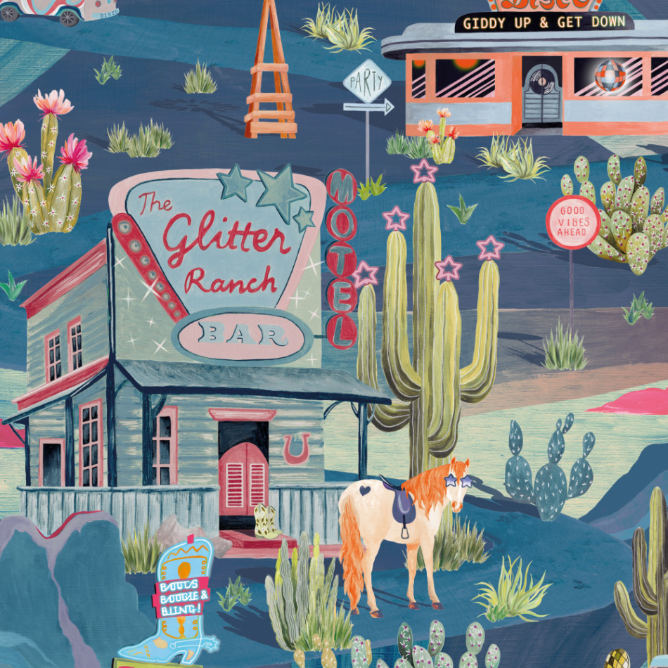 BMGI006/08B The Glitter Ranch Dusk Wallpaper by Brand McKenzie