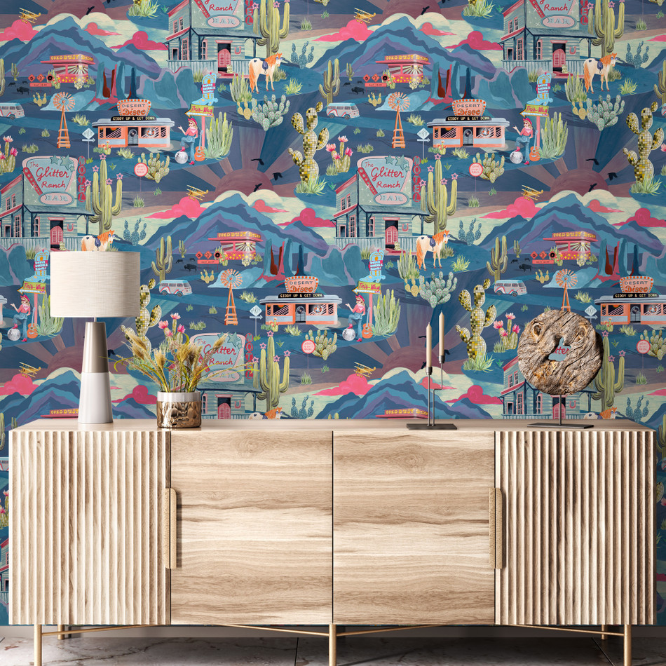 BMGI006/08B The Glitter Ranch Dusk Wallpaper by Brand McKenzie
