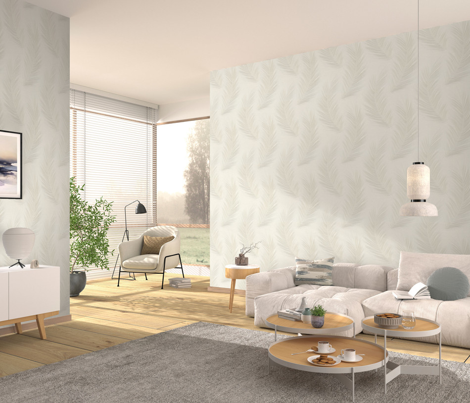 10516-02 Aurora Feather Beige Wallpaper by Erismann