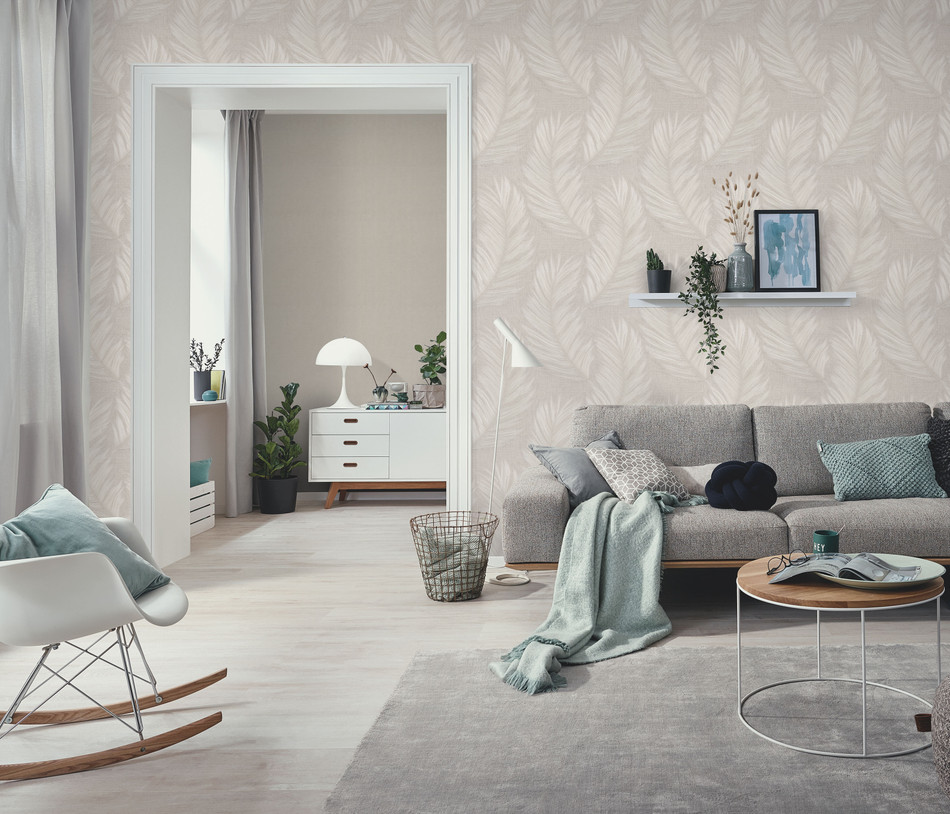 10516-37 Aurora Feather Taupe Wallpaper by Erismann