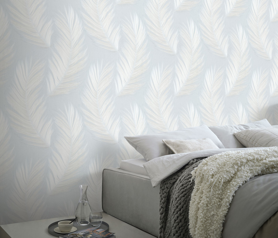 10516-43 Aurora Feather Light Blue Wallpaper by Erismann