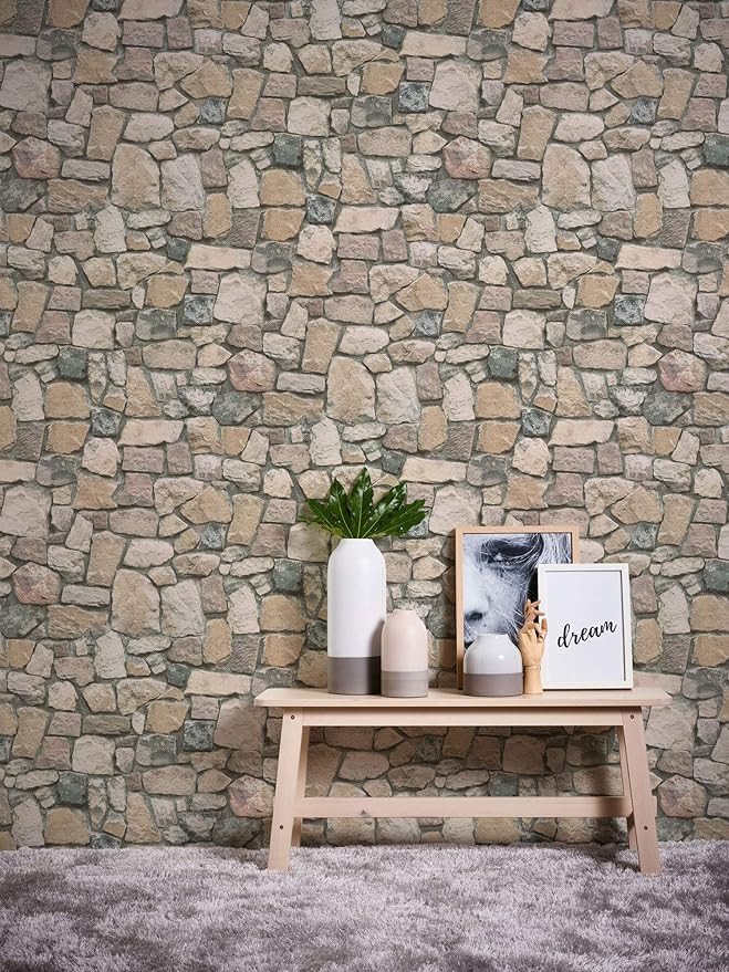 6924-12 Country Stone Wallpaper by A S Creation