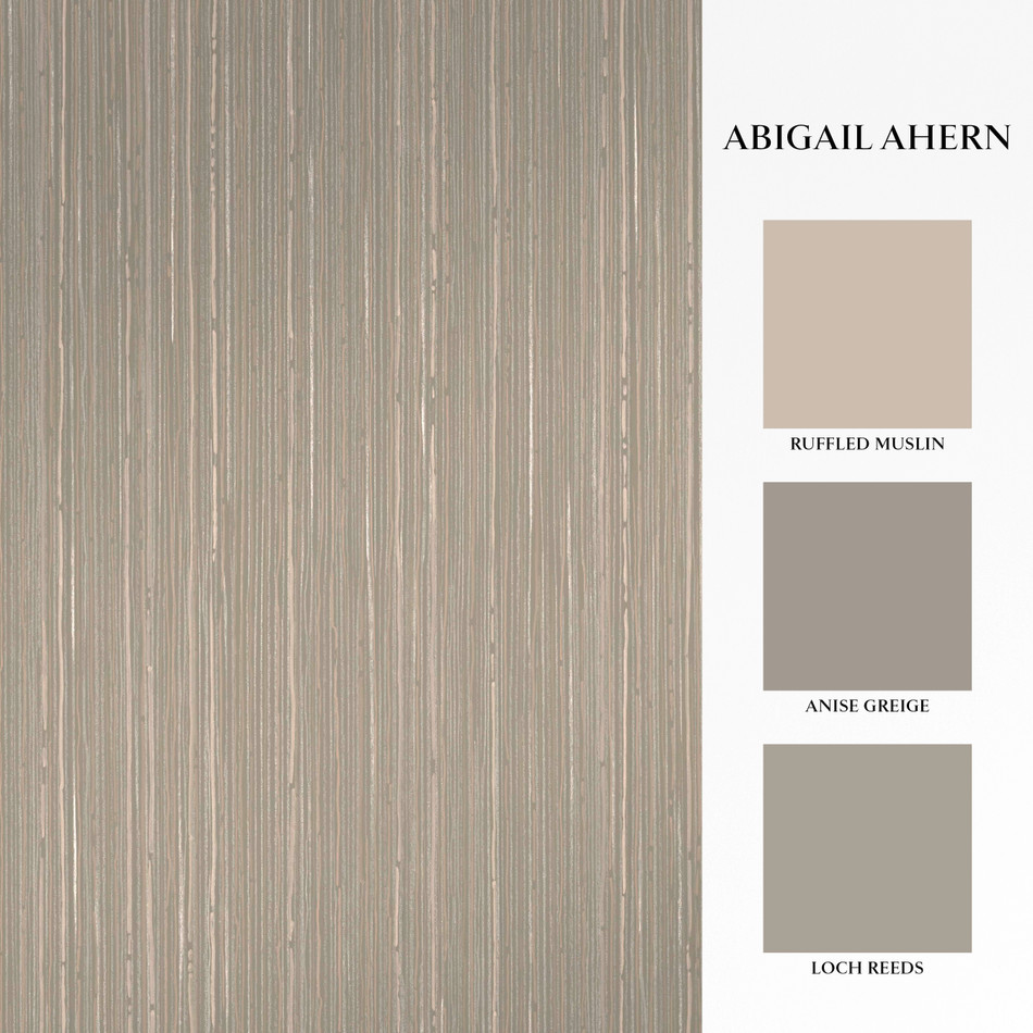 140098 Fibre Stripe Mist Wallpaper by Abigail Ahern