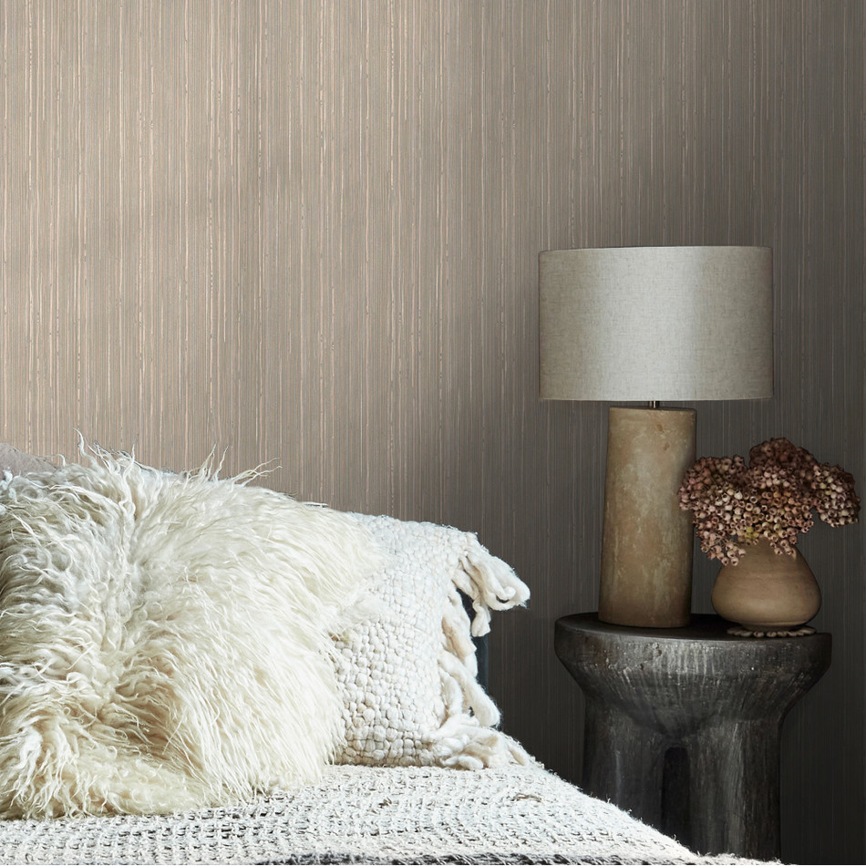 140098 Fibre Stripe Mist Wallpaper by Abigail Ahern
