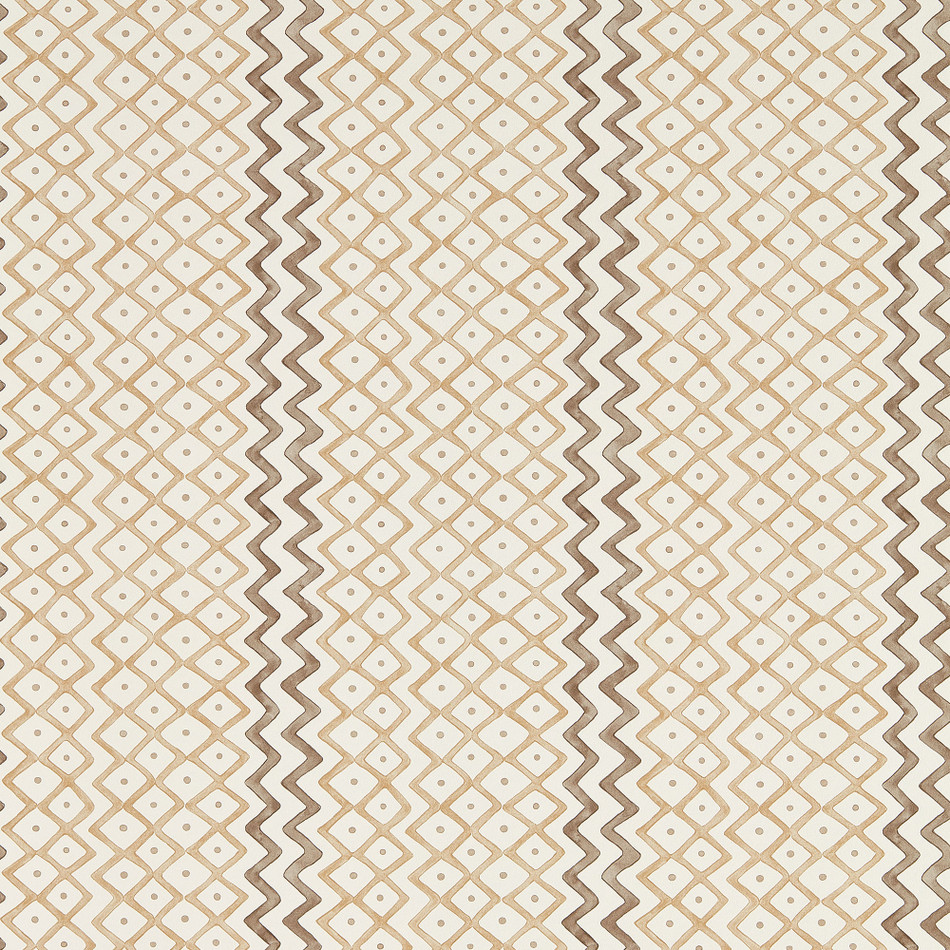 217450 Khes Curios Shiitake/Cocoa Wallpaper by Sanderson