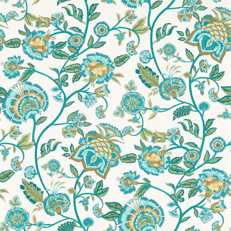 W0232/05 Barmeri Indira Teal Wallpaper by Clarke & Clarke