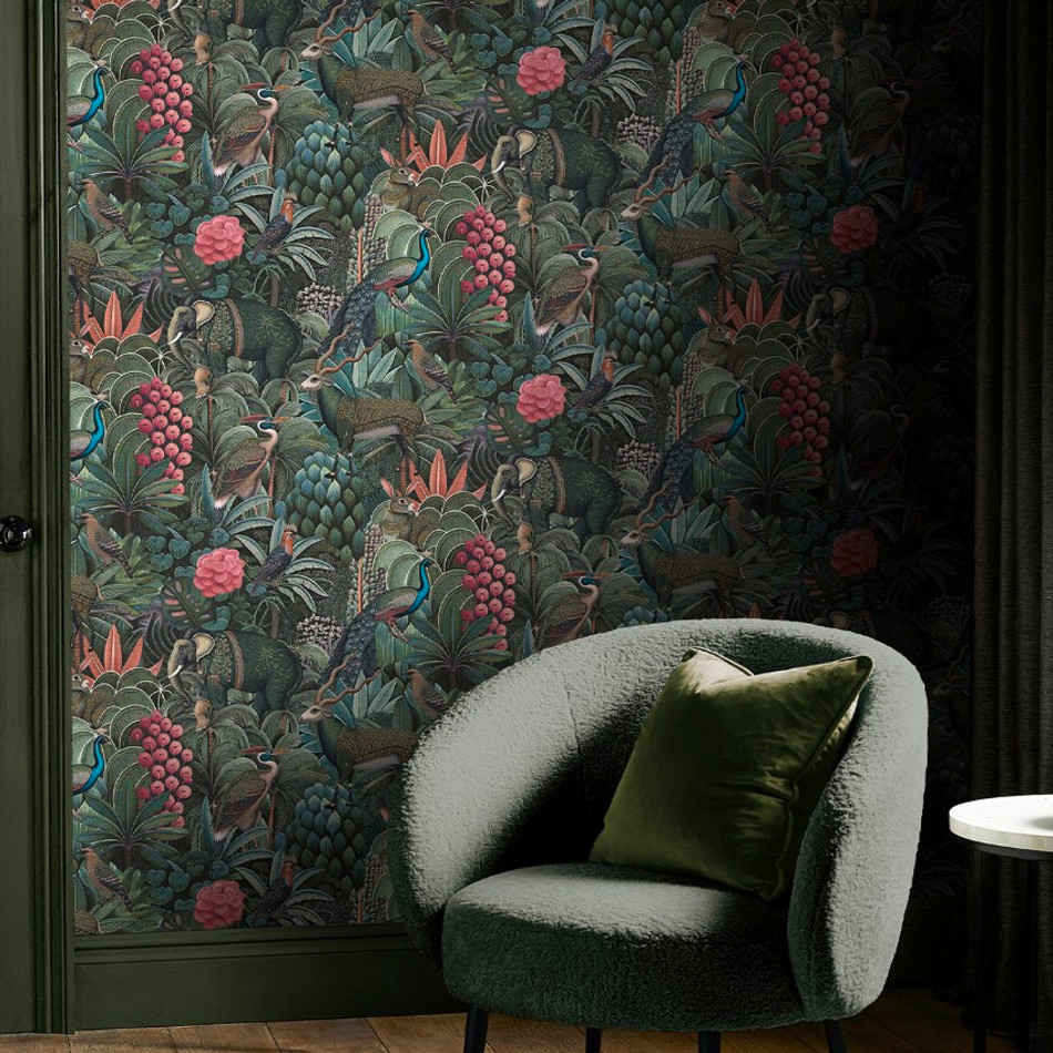 142317 Jungle Jamboree Green Wallpaper by Graham & Brown
