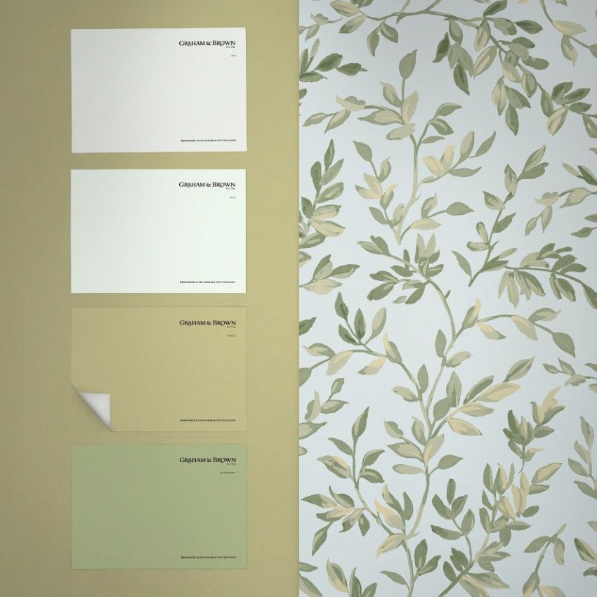 142350 Archivist’s Leaf Sky Wallpaper by Graham & Brown