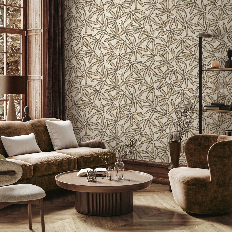 GB 2348 Grasscloth Leaf Cream Wallpaper by Belgravia GB 2348 Grasscloth Leaf Cream Wallpaper by Belgravia