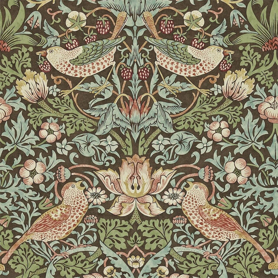 212565 ( DARW212565 ) Strawberry Thief Archive II Wallpaper by Morris & Co