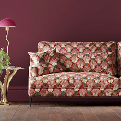 520020 Tulip & Bird Bedford Park Amaranth & Blush Fabric by Morris & Co