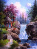 SUNSOUT INC - Tranquility Falls - 1000 pc Jigsaw Puzzle by Artist: Dennis Lewan - Finished Size 20" x 27" - MPN# 48371