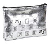 Mah Jongg Direct Silver Pattern 3-Zipper Purse, holds 2023 card, easy to clean, designer style
