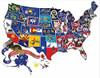 SUNSOUT INC - America the Beautiful - 1000 pc Special Shape Jigsaw Puzzle by Artist: Joseph Burgess - Finished Size 34.75" x 27" - MPN# 95995