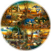 SUNSOUT INC - Cabins in the Woods - 1000 pc Round Jigsaw Puzzle by Artist: Jim Hansel - Finished Size 26" rd - MPN# 58662