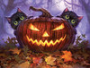 SUNSOUT INC - Scardy Cats - 300 pc Jigsaw Puzzle by Artist: Jeff Haynie - Finished Size 18" x 24" Halloween - MPN# 32700