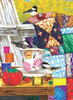 SUNSOUT INC - Afternoon Quilt Mending - 500 pc Large Pieces Jigsaw Puzzle by Artist: Ashley Davis - Finished Size 19.25" x 26.625" - MPN# 12550