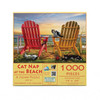 SUNSOUT INC - Cat Nap at the Beach - 1000 pc Jigsaw Puzzle by Artist: Celebrate Life Gallery - Finished Size 19" x 30" - MPN# 30112