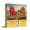 SUNSOUT INC - Cat Nap at the Beach - 1000 pc Jigsaw Puzzle by Artist: Celebrate Life Gallery - Finished Size 19" x 30" - MPN# 30112