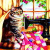 SUNSOUT INC - The Seamstress - 1000 pc Jigsaw Puzzle by Artist: Debbie Cook - Finished Size 26" x 26" - MPN# 36469