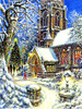 SUNSOUT INC - Church in the Snow - 1000 pc Jigsaw Puzzle by Artist: IBD Christmas - Finished Size 20" x 27" Christmas - MPN# 44131