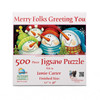 SUNSOUT INC - Merry Folks Greeting You - 500 pc Jigsaw Puzzle by Artist: Jamie Carter - Finished Size 12" x 36" Christmas - MPN# 70136