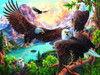 SUNSOUT INC - Eagle Dance - 1000 pc Jigsaw Puzzle by Artist: Image World - Finished Size 20" x 27" - MPN# 42954