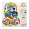 SUNSOUT INC - Free Kitties - 1000 pc Special Shape Jigsaw Puzzle by Artist: Lori Schory - Finished Size 26.5" x 36.5" - MPN# 97058