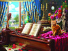 SUNSOUT INC - Grand Piano Cat - 1000 pc Jigsaw Puzzle by Artist: Image World - Finished Size 20" x 27" - MPN# 42936