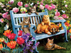 SUNSOUT INC - Hanging Out in the Garden - 300 pc Jigsaw Puzzle by Artist: Tom Wood - Finished Size 18" x 24" - MPN# 28871