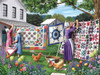 SUNSOUT INC - Quilts in the Backyard - 500 pc Jigsaw Puzzle by Artist: Sharon Steele - Finished Size 18" x 24" - MPN# 42077