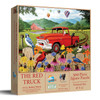 SUNSOUT INC - The Red Truck - 500 pc Jigsaw Puzzle by Artist: Robert Wavra - Finished Size 18" x 24" - MPN# 51304