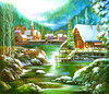 SUNSOUT INC - Snowy Harbor - 550 pc Jigsaw Puzzle by Artist: Sandra Bergeron - Finished Size 15.5" x 18" Christmas - MPN# 49042