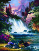 SUNSOUT INC - Sunrise Falls Spring - 300 pc Jigsaw Puzzle by Artist: James Lee - Finished Size 18" x 24" - MPN# 18071