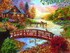 SUNSOUT INC - Autumn Evening - 1000 pc Jigsaw Puzzle by Artist: Bigelow Illustrations - Finished Size 20" x 27" - MPN# 31554