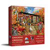 SUNSOUT INC - Chickens Crossing - 1000 pc Jigsaw Puzzle by Artist: Lori Schory - Finished Size 20" x 27" - MPN# 35162