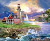 SUNSOUT INC - Sunset Point Lighthouse - 1000 pc Jigsaw Puzzle by Artist: Bigelow Illustrations - Finished Size 23" x 28" - MPN# 31540