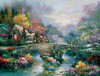 SUNSOUT INC - Peaceful Cottage - 300 pc Jigsaw Puzzle by Artist: James Lee - Finished Size 18" x 24" - MPN# 18040