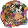 SUNSOUT INC - Litter of Puppies - 750 pc Special Shape Jigsaw Puzzle by Artist: Linda Elliott - Finished Size 26.5" x 26.5" - MPN# 95007 SUNSOUT INC - Litter of Puppies - 750 pc Special Shape Jigsaw Puzzle by Artist: Linda Elliott - Finished Size 26.5" x 26.5" - MPN# 95007