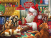 SUNSOUT INC - Santa's Quilting Workshop - 1000 pc Jigsaw Puzzle by Artist: Tom Wood - Finished Size 20" x 27" Christmas - MPN# 29758