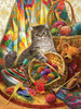 SUNSOUT INC - Kitten and Wool - 1000 pc Jigsaw Puzzle by Artist: Nadia Strelkina - Finished Size 20" x 27" - MPN# 39212