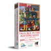 SUNSOUT INC - Trouble in the Potting Shed - 300 pc Jigsaw Puzzle by Artist: Tom Wood - Finished Size 18" x 24" - MPN# 28937