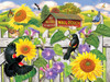 SUNSOUT INC - Sunflowers and Blackbirds - 1000 pc Jigsaw Puzzle by Artist: Rosalind Solomon - Finished Size 20" x 27" - MPN# 68464