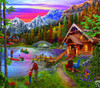 SUNSOUT INC - Stone Bridge Lake - 300 pc Jigsaw Puzzle by Artist: Bigelow Illustrations - Finished Size 21" x 24" - MPN# 31991