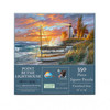 SUNSOUT INC - Point Betsie Lighthouse - 550 pc Jigsaw Puzzle by Artist: Abraham Hunter - Finished Size 15" x 24" - MPN# 69796