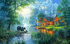 SUNSOUT INC - Firefly Cove - 550 pc Jigsaw Puzzle by Artist: Abraham Hunter - Finished Size 15" x 24" - MPN# 69788