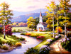 SUNSOUT INC - Country Chapel - 500 pc Jigsaw Puzzle by Artist: Sung Kim - Finished Size 18" x 24" - MPN# 40054