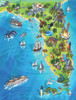 SUNSOUT INC - Florida Map - 500 pc Jigsaw Puzzle by Artist: Maria Rabinky - Finished Size 18" x 24" - MPN# 20521