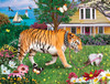 SUNSOUT INC - Walking the Kitty - 500 pc Jigsaw Puzzle by Artist: Karen Burke - Finished Size 18" x 24" - MPN# 72030